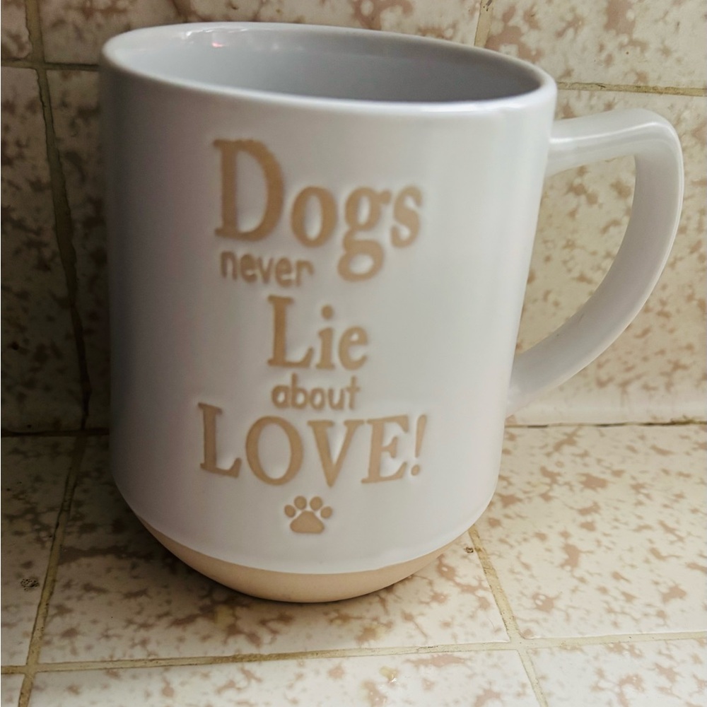 Dog Never Lies About Love Coffee Mug  16oz Rare Find New